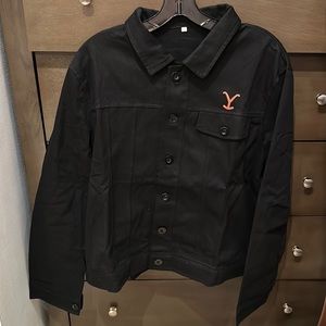 NEW Yellowstone TV Show Dutton Ranch Mens Rip Jacket Black Size Large